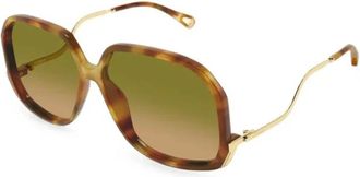 Chlo&eacute; Geometrische Zonnebril - Dames - Accessoires - Bruin - Maat: 60 MM Nylon