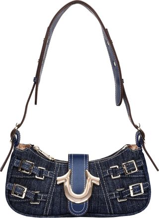 True Religion Multi Strap Denim Shoulder Bag