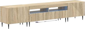 vidaXL Conjunto De 3 Muebles Para Tv Con Led Roble Sonoma Vidaxl