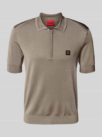 HUGO BOSS Regular Fit Poloshirt aus Viskose-Mix Modell SAYFONG-4 in Hellbraun, Gr&ouml;&szlig;e XL