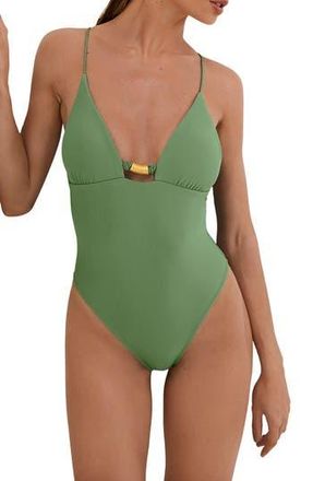 Vix Stacy One-Piece Swimsuit in Green at Nordstrom Rack, Size Small