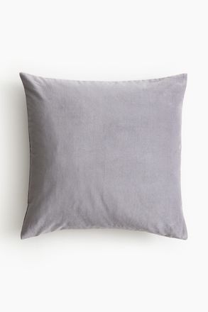 H&M Kissenh&uuml;lle aus Baumwollsamt - Grau