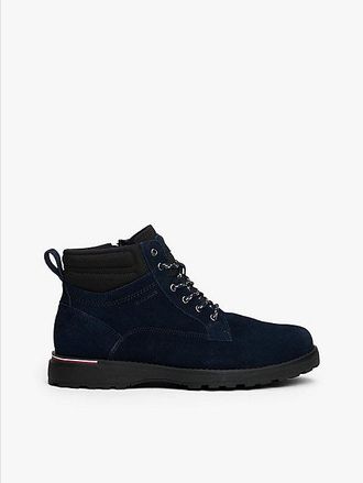Tommy Hilfiger Suede Warm Lined Cleat Lace-Up Boots