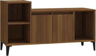 vidaXL Vidaxl - Mueble Para Tv Madera Contrachapada Marr&oacute;n Roble 100x35x55 Cm