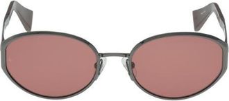 Rag & Bone 55mm Oval Sunglasses in Gunmetal /Cappuccino /Rose at Nordstrom