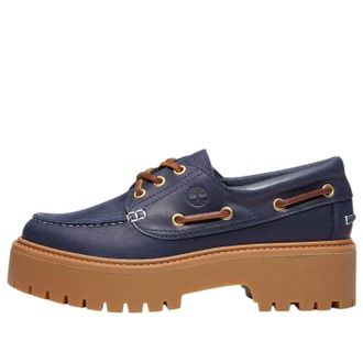 Timberland (WMNS) Timberland Stone Street Platform Boat Dark Blue Full-Grain TB0A2GVFEP1