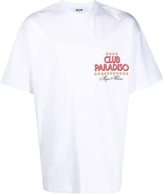 Msgm graphic-print short-sleeve T-shirt - men - Cotton - S - White
