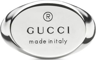 Gucci Chevalier Ring met ovale tag - Dames - Ringen - Grijs - 49 MM - Accessoires