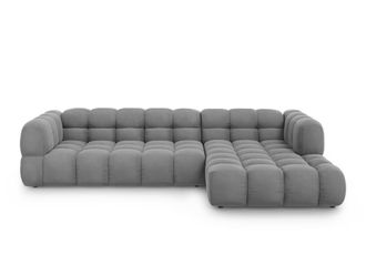 Cosmopolitan Design Sof&aacute; esquinero modular derecho 4 plazas de terciopelo gris claro
