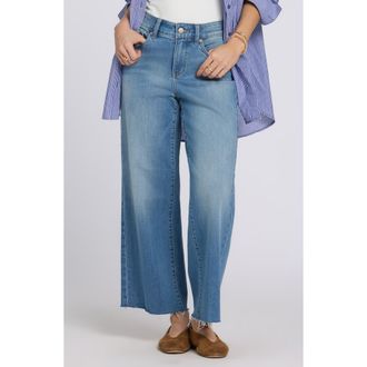 NYDJ Teresa Raw Hem Ankle Wide Leg Jeans in Port Sea at Nordstrom, Size 18