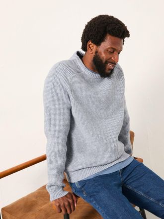 Fat Face FatFace Bourton Light Blue Knitted Crew Neck Jumper