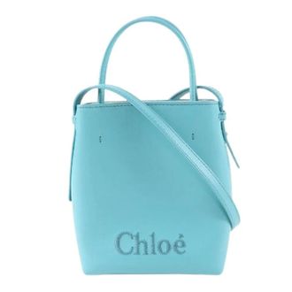Chlo&eacute; Pre-owned Sense Leren Schoudertas - Dames - Pre-owned - Blauw - Maat: ONE Size Leer