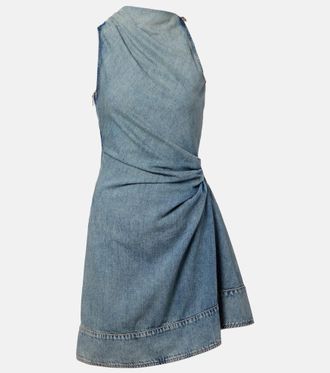 Alexander McQueen Draped denim minidress