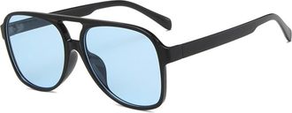 Generic Large Frame Mens Commuting Sunglasses Outdoor Womens Vacation Beach Photo Polarized Sun Glasses(Blue)