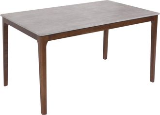 Hhg Nunca Usado] Mesa De Comedor Hhg 933, Mesa De Comedor, Madera Maciza Hdf Laminado Melamina 135x80cm, Aspecto Hormig&oacute;n, Patas Marrones