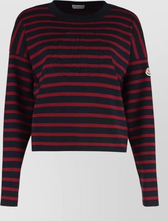 Moncler virgin wool striped crew neck sweater