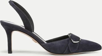Veronica Beard Womens Loralyn Slingback Buckle Heel In Navy