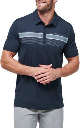 Travis Mathew State of the Art 2.0 Chest Stripe Polo in Total Eclipse at Nordstrom, Size Xxx-Large