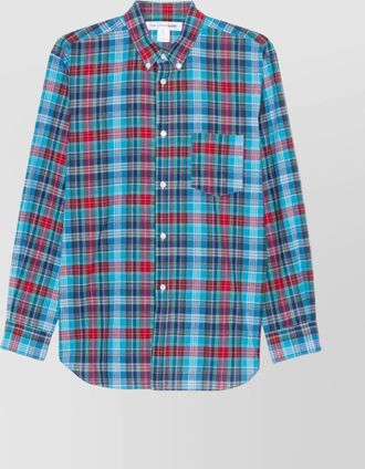 Comme Des Garçons plaid pattern shirt featuring box-pleat detail