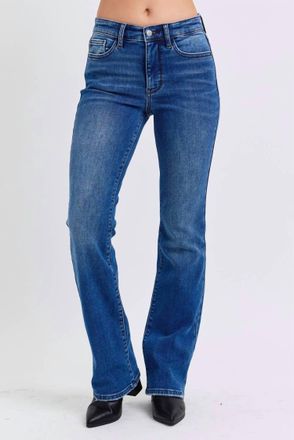 Judy Blue Thermal Bootcut Jeans In Blue