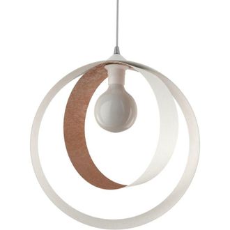 Lumicom Nucleo Sospensione, 1X E27, max 42W, metallo, bianco opaco/foglia rame, D.40cm - Lumicom