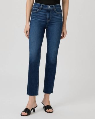 Paige Cindy Raw Hem Straight Leg Jeans In Foreign Film