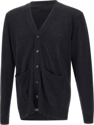 FILIPPO DE LAURENTIIS Buttoned Cardigan - Heren - Vesten - Zwart - S - Katoen - Truien & Vesten