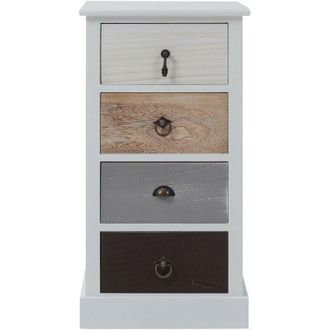 Mobili Rebecca Mobili Rebecca - Rebecca Mobili Cassettiera Comodino Mobile 4 Cassetti Bianco Marrone 69x37x27