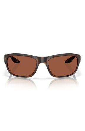 Costa Clipperton 58mm Polarized Rectangular Sunglasses in Tortoise/Copper 580P at Nordstrom