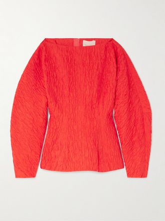 Roksanda Ilincic Maglia Cropped In Raso Cloqu&eacute; Eni - Rosso