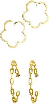 Adornia Set of 2 Assorted Hoop Earrings in Gold at Nordstrom Rack