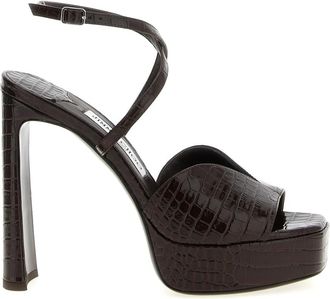 Jimmy Choo London Karli Sandalen - Dames - Sandalen met hakken - Bruin - 41 EU - Leer - Schoenen