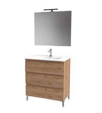 OEM Mobile Bagno 3 Cassetti Quercia Naturale 81x47x195 Cm