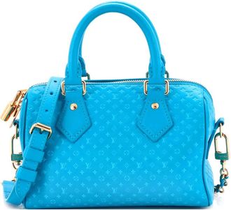 Louis Vuitton Speedy Bandouliere Bag Nanogram Embossed Leather 20 satchel - Blauw