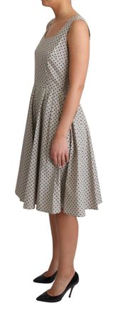 Dolce & Gabbana Womens Beige Polka Dotted Cotton A-Line Dress