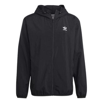 adidas originals Trefoil Essentials Windbreaker Jacket Black IA6362