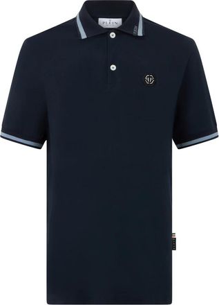 Philipp Plein Polo Shirt Ss Logo - Heren - Polos - Blauw - S - Katoen - Tops