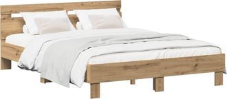 vidaXL Estructura De Cama Roble Artisan 120 X 190 Cm Vidaxl
