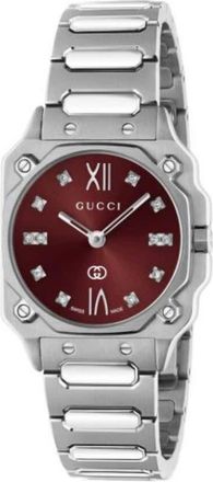 Gucci G-Flat Red Dial Ladies Watch YA166508