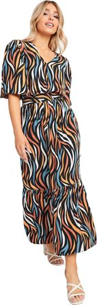 M&Co Womens Abstract Print Maxi Dress - Womens Black