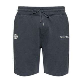 AllSaints Casual Shorts, male, Black, Size: 2XL Emblem Mid Rise Cotton Sweat Shorts
