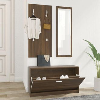 vidaXL Set Scarpiere 3 in 1 rovere marrone in Legno Multistrato - Vidaxl