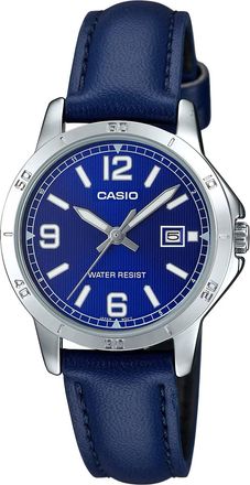 Casio Womens Blue Dial Analog Watch with Blue Leather Strap - LTP-V004L-2B