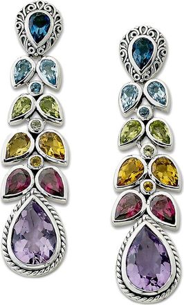 Samuel B. Silver 11.15 Ct. Tw. Gemstone Drop Earrings