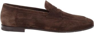 Premiata Brown Suede Rounded Toe Loafers