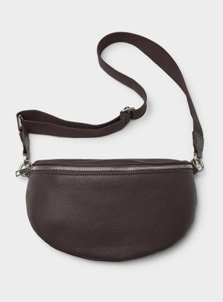 Simons Womens Metallic-accent pebbled leather belt bag Exclusive collection from Italy