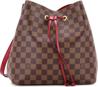 Louis Vuitton NeoNoe Handbag Damier with Leather MM bucket bag - Marrone