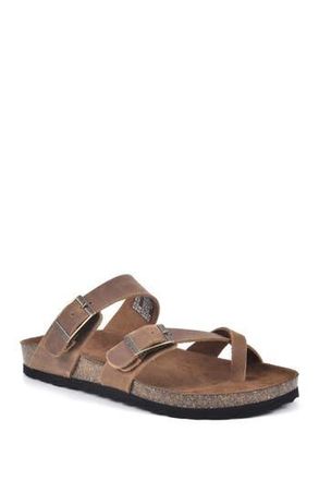 White Mountain Gracie Double Buckle Sandal in Brown/leather at Nordstrom Rack, Size 10