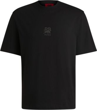 HUGO BOSS x RB cotton-jersey T-shirt with carbon stealth logo