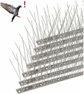 OEM [repelente De Aves] Trimec 6,6m Acero Inoxidable 20 Unid. Espigas Anti-palomas Y Cuervos Seguro Para Animales